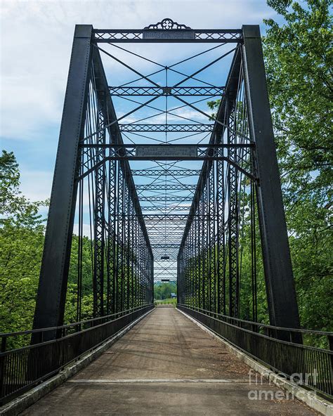 Historic Triple Whipple Wrought Iron Truss Bridge Indiana Photograph