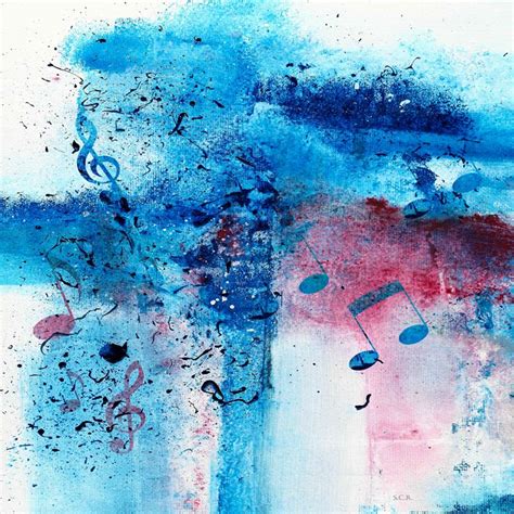 Abstract Acrylic Painting Music Note Saribelle Inspirational Art