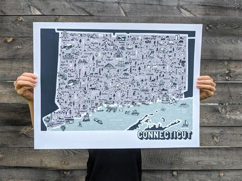 Finally Finished Our Illustrated Map Of Connecticut Rconnecticut