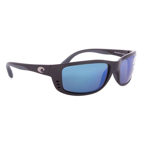 Costa Del Mar Zane Sunglasses Black Frame Blue Mirrored 580g