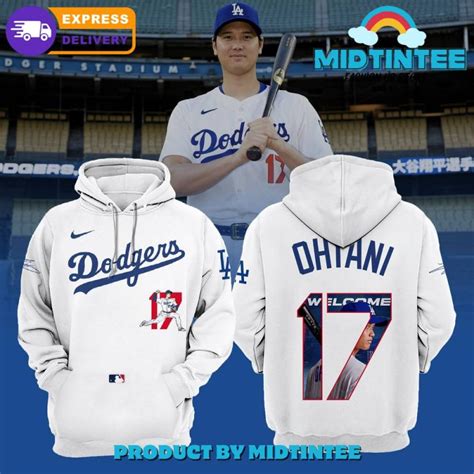 Los Angeles Dodgers Shohei Ohtani Nike White Hoodie Midtintee