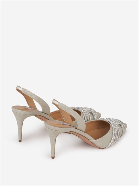 aquazzura gatsby sling 75 shoes in white lyst