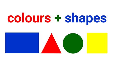 English For Kids Colours Shapes Red Blue Green Yellow Circle