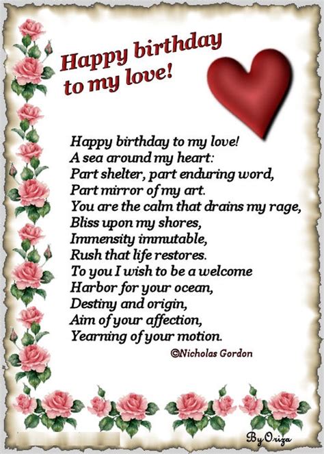 So why you waiting, let's do share some best happy birthday love images. 25+ Exclusive Happy Birthday Poems | PicsHunger