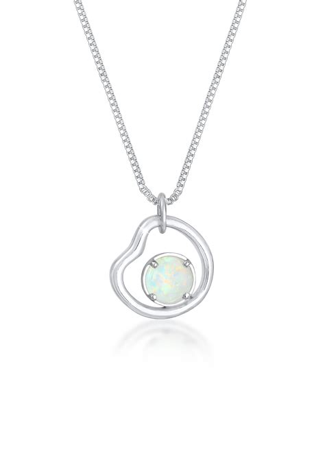 Venezianer Halskette Opal Weiß 925er Sterling Silber