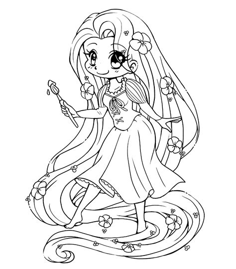 Tangled Rapunzel Color Pages Printable | 101 Activity | Chibi coloring