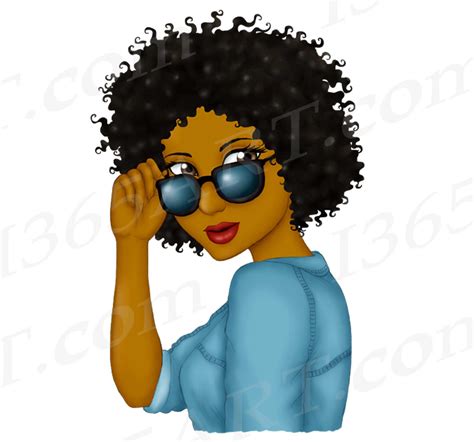 Black Woman Wearing Sunglasses African American Clipart PNG (761659