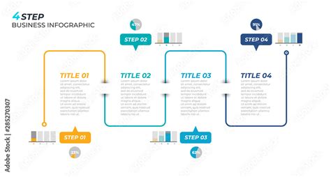 Thin Line Minimal Infographic Design Template With Business Process
