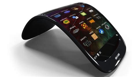 An Image Of A Cell Phone That Is In The Shape Of A Curved Device Holder