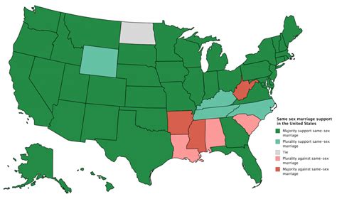 same sex marriage support in the u s vivid maps