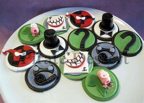 Edible Joker Cupcake Toppers Villains Set Batman Villains Etsy