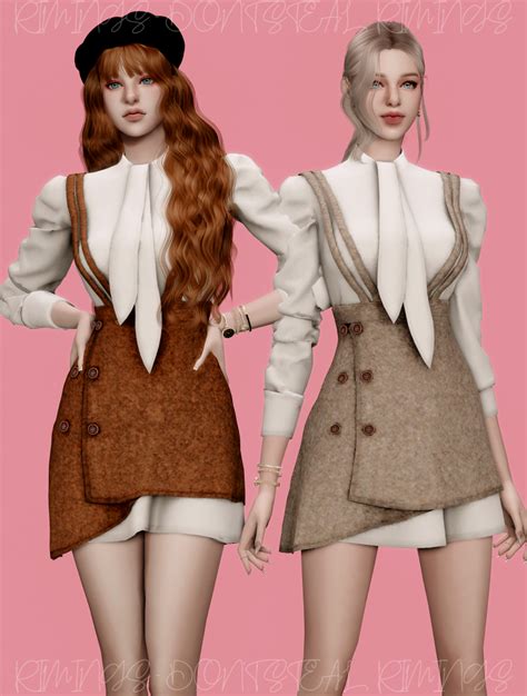 Rimings Blouse And Suspender Bustier Dress Set By Rimings The Sims 4