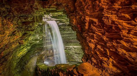 Waterfall Inside The Cave Wallpapers And Images