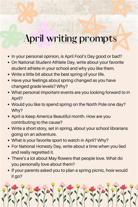 Spring Into Creativity 50 Best April Writing Prompts Kids N Clicks