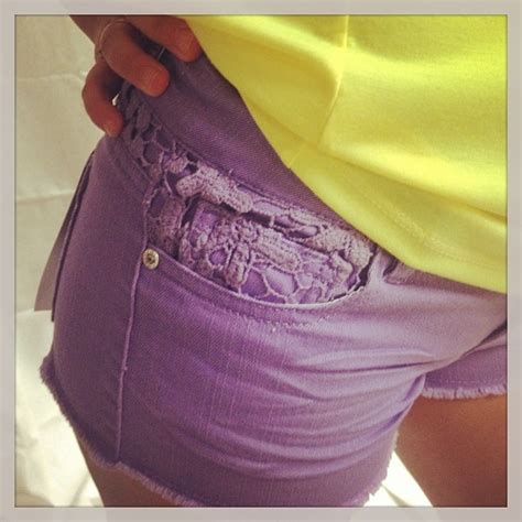 These Purple Shorts With A Touch Of Embrodery On The Pockets And Across