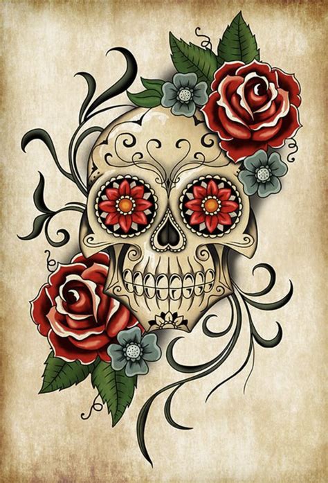 Pin By Suzan Peek On Tattoos Skull Artwork Sugar Skull Artwork Day