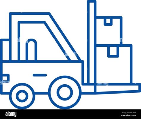 Loader In Stock Line Icon Concept Loader In Stock Flat Vector Symbol