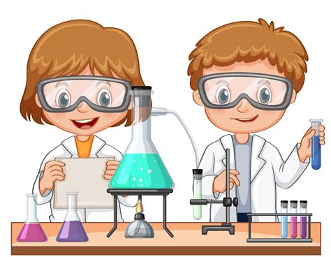 Two Kids Doing Science Experiment In Class 368198 Vector Art At Vecteezy
