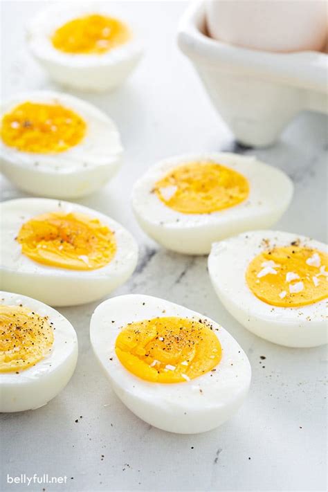 If you want to peel your eggs right away (if you're making deviled eggs or egg salad, for example), the best method is to start with eggs that have been in your fridge for about a week. How To Make Perfect Hard Boiled Eggs - Belly Full