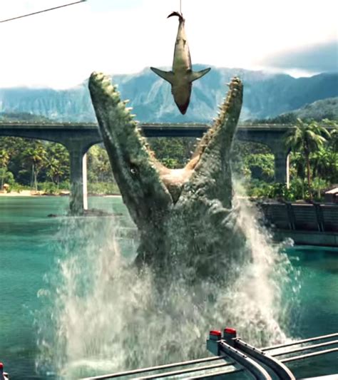 Mosasaurus Jumping Out Of Water To Eat Shark Jurassic World Jurassic Park World Jurassic