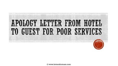 How To Write An Apology Letter To Hotel Guest For Poor Service Youtube