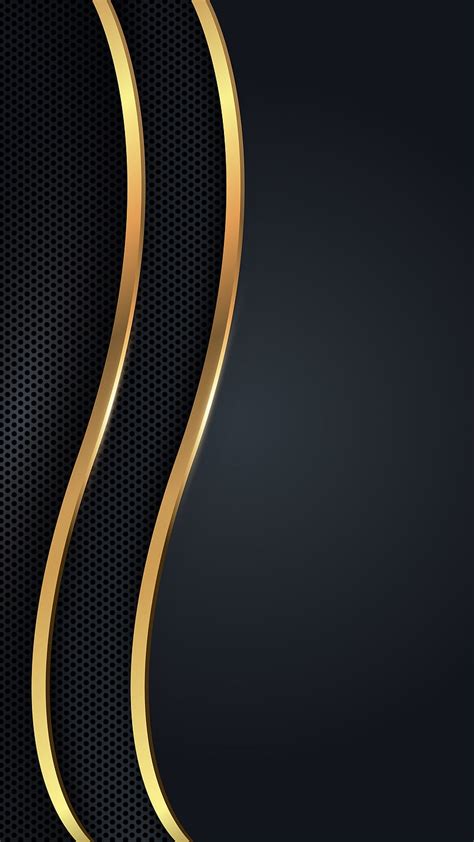 An Abstract Black And Gold Background With Wavy Lines