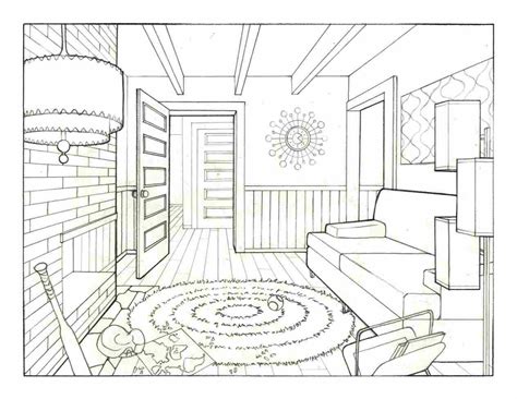 Maybe you would like to learn more about one of these? One Point Perspective Bedroom Drawing at PaintingValley ...
