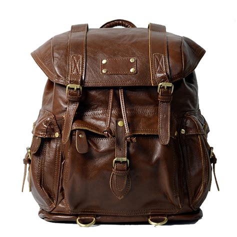 Mens Leather Travel Backpacks Cw915227
