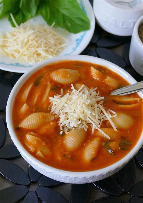 Roasted Tomato Basil And Garlic Noodle Soup Recipe