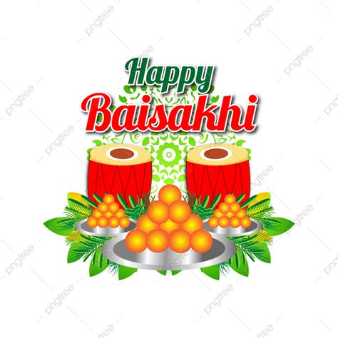 Colorful Happy Baisakhi With Color Dhool Baisakhi Hand Drawn Png And
