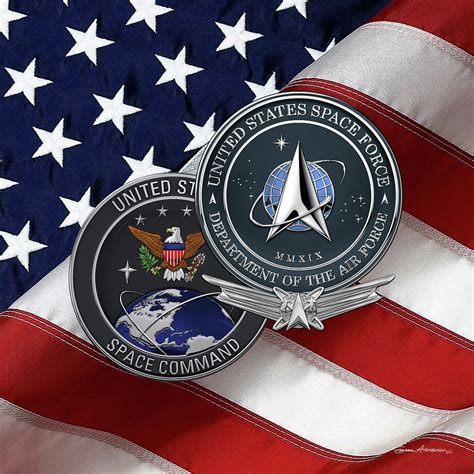 United States Space Force Ussf And Usspacecom Seals With Afsb Over