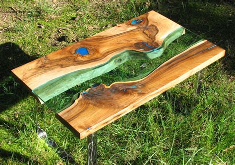 5 out of 5 stars. Live edge river coffee table with glowing resin fillin