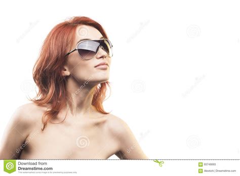 The Redhead Girl In Sunglasses Type 6 Stock Image Image Of Glasses
