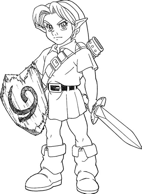 Young Link Ocarina Of Time Lineart By Skylight1989 On Deviantart
