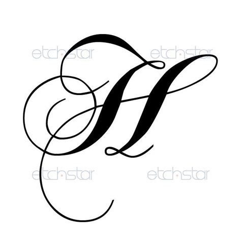 Letter H Tattoo Chopin Letter Monogram H Fancy Cursive Fonts Stencil