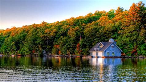 3840x2160px 4k Free Download Autumn Boathouse Autumn House