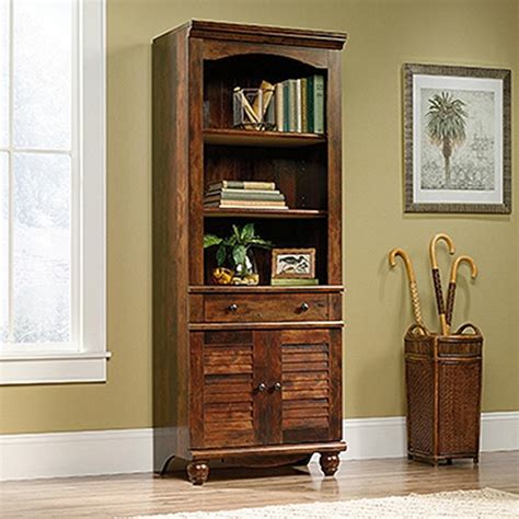 Author mely posted on october 4, 2020. SAUDER Harbor View Curado Cherry 2-Door 1-Drawer Bookcase ...