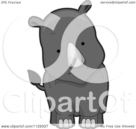 Cartoon Of A Cute Rhino Royalty Free Vector Clipart By