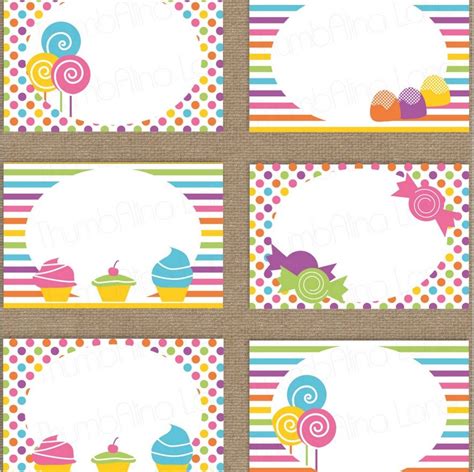 Blank Labels Candy Land Birthday Party Candyland Birthday Candyland