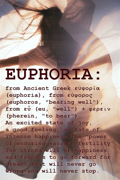 Euphoria Adj An Excited Feeling State Of Joy A Good Feeling A