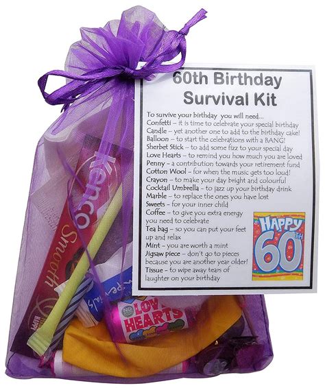 60th Birthday T Unique Novelty Survival Kit 60th Birthday For