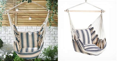Globo garden hanging chair & stand in green. Striped Hanging Garden Chair £18.99 Delivered @ VonHaus
