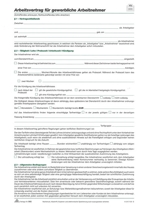 Die jahressonderzahlungen betreffen nur solche zahlungen, die den charakter eines 13. Arbeitsvertrag für gewerbliche Arbeitnehmer 2Blatt ...