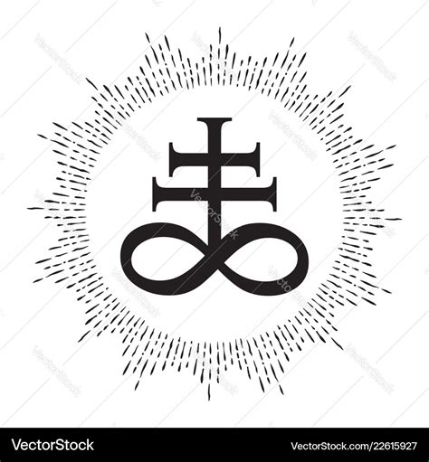 Hand Drawn Leviathan Cross Alchemical Symbol Vector Image