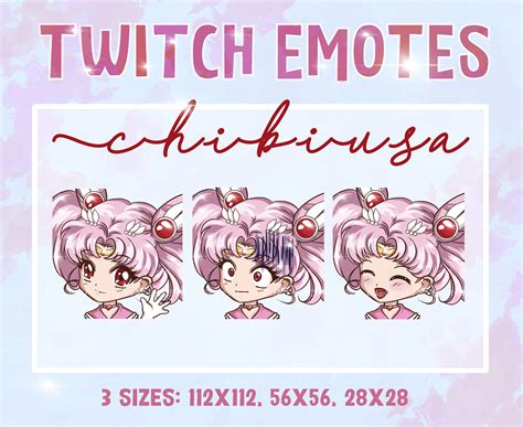 Twitch Emotes Chibiusa Emote Chibi Moon Emoticons Sailor Etsy