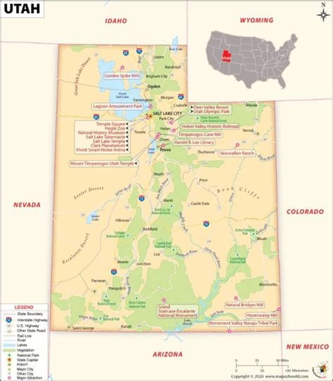 Utah Map Answers