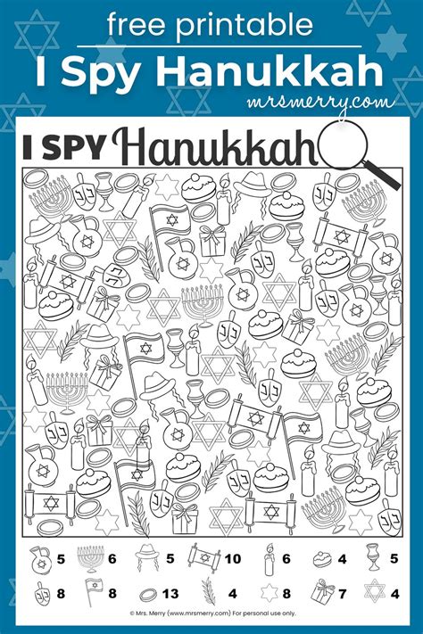 I Spy Hanukkah Free Printable Holiday Games For Kids Mrs Merry