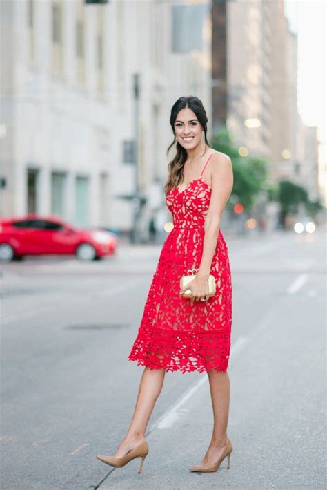 Lady In Red With Images Red Lace Dress Outfit Red Lace Dress Lace