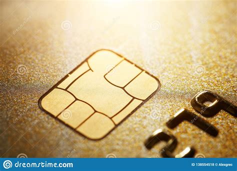 Gold Credit Card With Micro Chip Selective Focus Stock Photo Image Of
