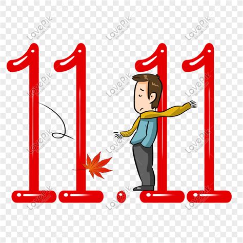 Hand Drawn Double Eleven 1111 Singles Day Character Illustration Png
